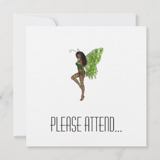 Invitación Ala Verde Lady Faerie 7 - Hada 3D -