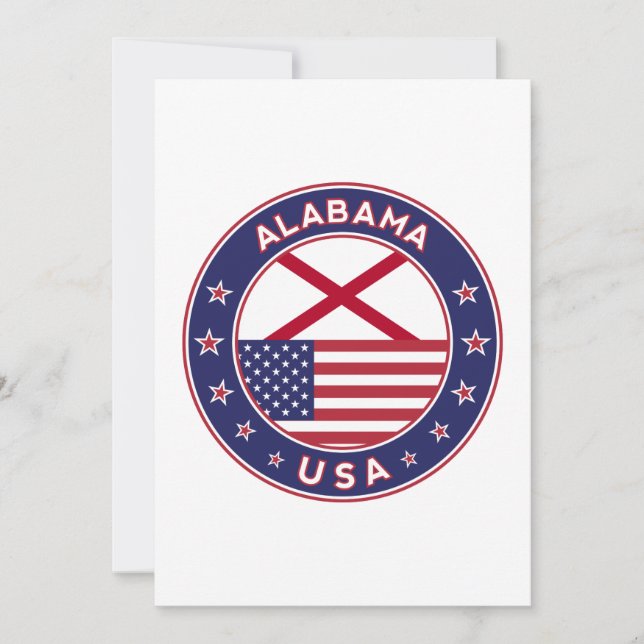 Invitación Alabama, Estados Unidos, pegatina de Alabama (Anverso)