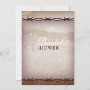 Invitación alambre de púas boda en el país occidental