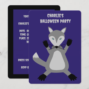 Invitación Alarmante Personalizado de Lobo de Halloween