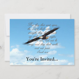 Invitación Alas como águilas, Isaías 40:31 Biblia cristiana