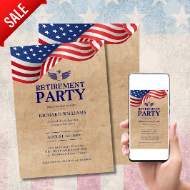 Invitación Alas de águila plateada de RETIREMENT COLONEL mili