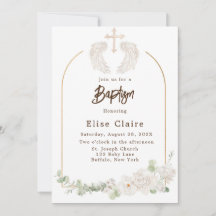 Alas de la Iglesia Dorada Bautismo Floral