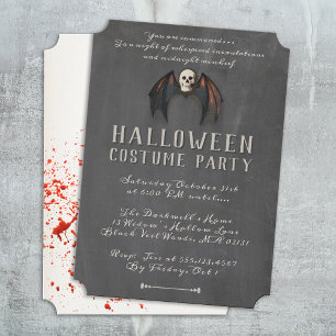 Invitación Alas de murciélago vampiro espeluznantes calavera 
