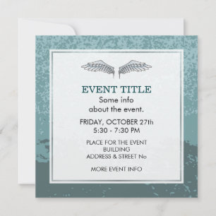Invitación Alas gris-azules