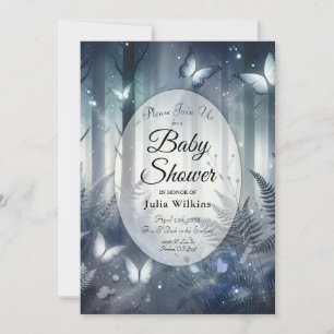 Invitación Alas iluminadas por luna y Baby Shower mágico de m