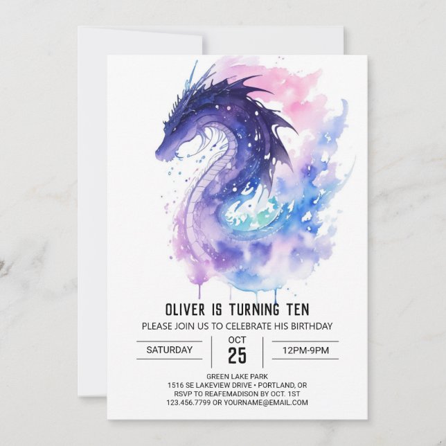 Invitación Alas singulares y escalas Cumpleaños (Anverso)