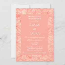 Invitación Albaricoque Rosa Floraciones de Primavera Batik Pe