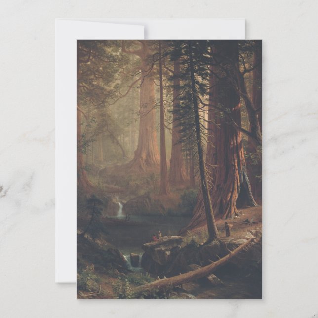 Invitación Albert Bierstadt - Árboles de secuoya gigantes de  (Anverso)