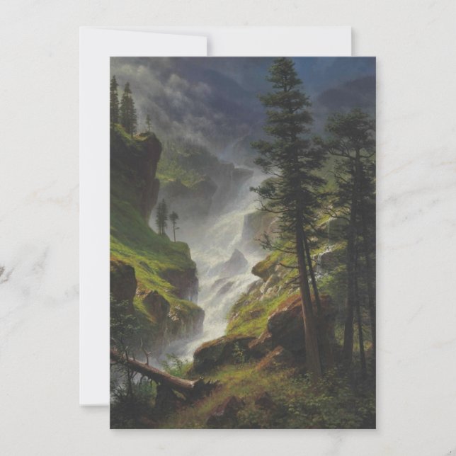 Invitación Albert Bierstadt - Cascada de montaña rocosa (Anverso)