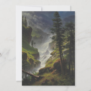 Invitación Albert Bierstadt - Cascada de montaña rocosa
