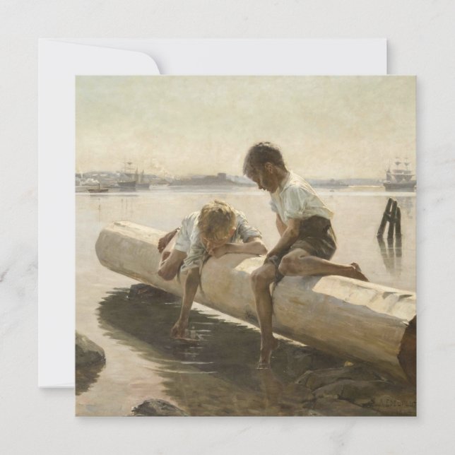 Invitación Albert Edelfelt - Dos chicos en un registro (Anverso)