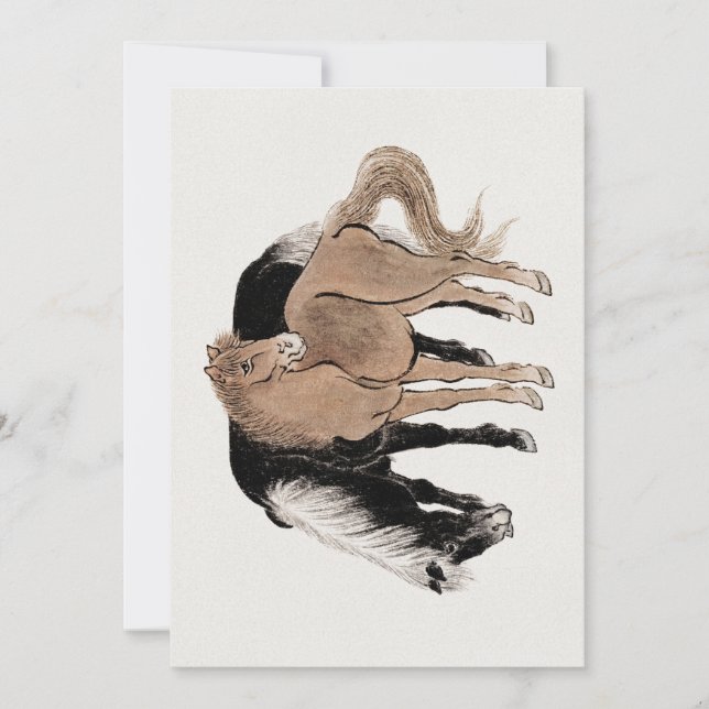 Invitación Álbum de bocetos de caballos por Katsushika Hokusa (Anverso)