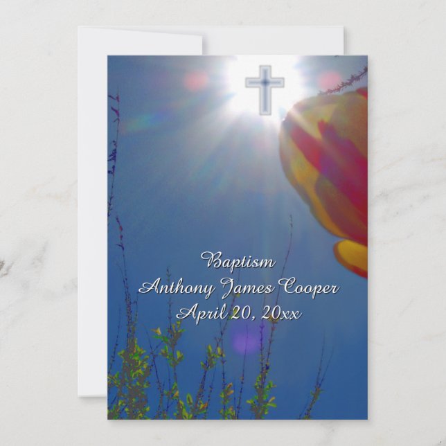 Invitación Alcance para la CRISTENCIA del BAPTISMO Sky BABY B (Anverso)