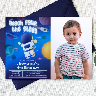 Invitación Alcanzar las cuatro estrellas - el espacio exterio