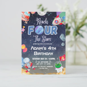 Invitación Alcanzar Las Cuatro Estrellas Espacio Ultraterrest