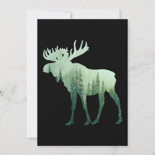 Invitación Alces Ciervo Y Naturaleza Del Bosque