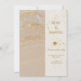 Invitación Alcohol Ink Glitter Chic Wedding Invitation