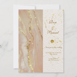 Invitación Alcohol Ink Rose Glitter Chic Wedding Invitation
