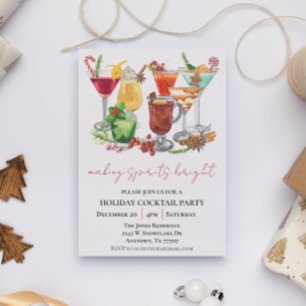 Invitación Alegrando Espíritus Fiesta de Cóctel de Navidad