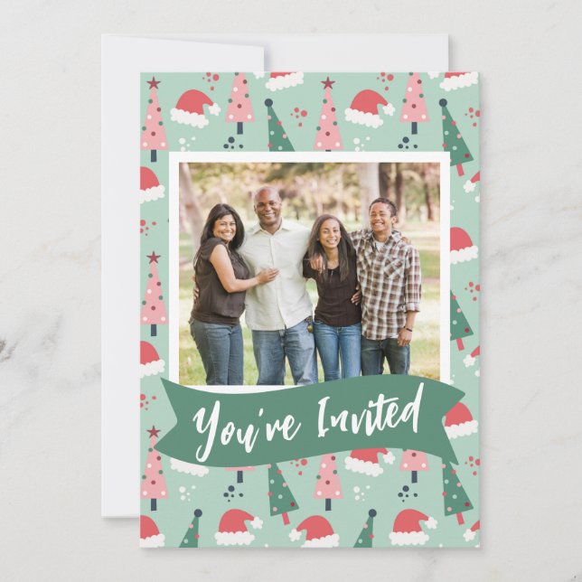 Invitación alegre a la fiesta de Navidad (Anverso)