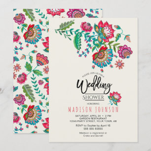 Invitación Alegre arte folclórico mexicano rojo y turquesa