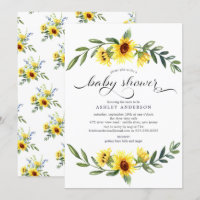 Alegre Baby Shower floral de girasol amarillo