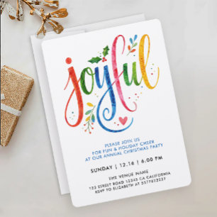 Invitación Alegre Caligrafía Pintada Colorida Escritura Moder