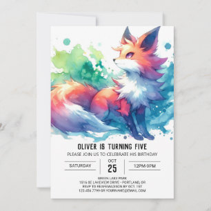 Invitación Alegre cumpleaños elegante de Fox