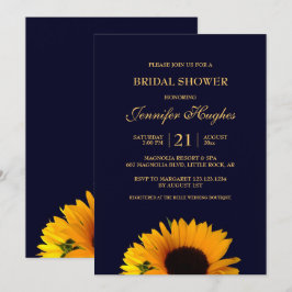 Invitación Alegre ducha de novia con girasol