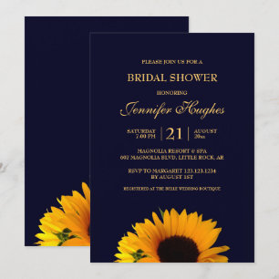 Invitación Alegre ducha de novia con girasol