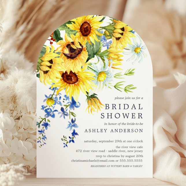 Invitación Alegre ducha de novia de girasol amarillo (Subido por el creador)