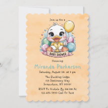 Alegre Duckling Yellow Watercolor Baby Shower