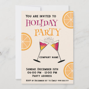 Invitación Alegre fiesta de cócteles de vacaciones corporativ