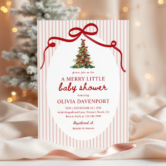 Invitación Alegre Fiesta del Arbolito de Navidad para Baby Sh