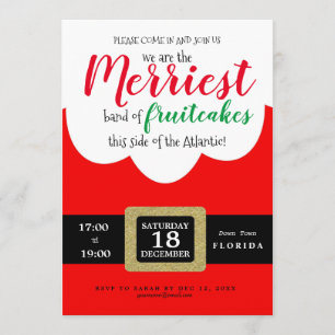 Invitación alegre frutería fiesta de Santa Navidades