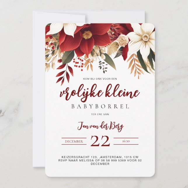 Invitación Alegre pequeña fiesta de bebé Estrella de Navidad  (Anverso)