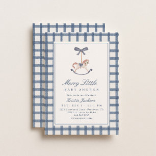 Invitación Alegre pequeño caballo de madera mecedor de invier