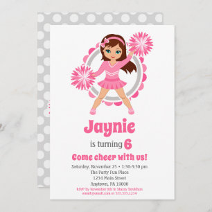 Invitación Alegre rosa - Chicas de Brunette saludan cumpleaño