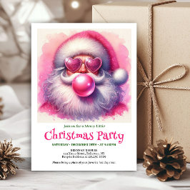 Invitación Alegre Santa rosa chicle acuarela navidad