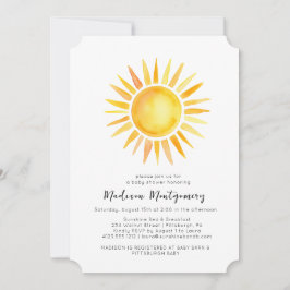 Invitación Alegre Sunshine Gingham Baby Shower