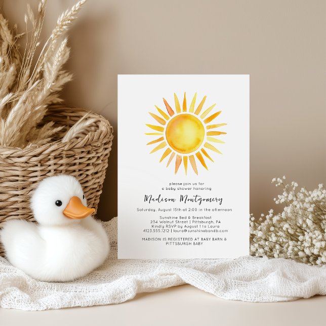 Invitación Alegre Sunshine Gingham Baby Shower (Subido por el creador)