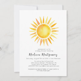 Invitación Alegre Sunshine Gingham Baby Shower