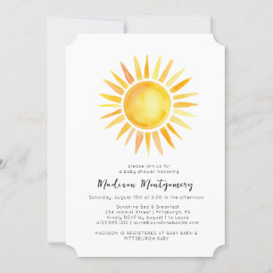 Invitación Alegre Sunshine Gingham Baby Shower