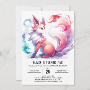 Invitación alegre y divertido cumpleaños de Fox Kids