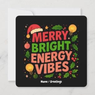 Invitación Alegres Vibraciones Navideñas de Energía Brillante