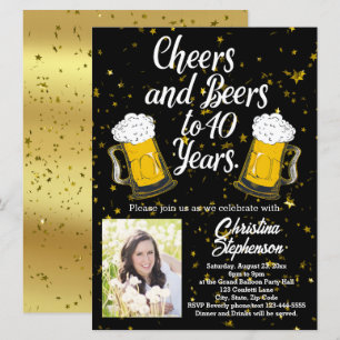 Invitación Alegres y cervezas a 40 años 40 foto de cumpleaños