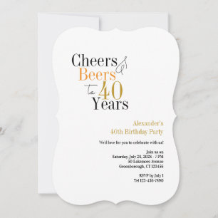 Invitación Alegres y cervezas a 40 años de fiesta mínimo