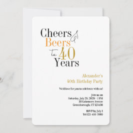 Invitación Alegres y cervezas a 40 años de fiesta mínimo