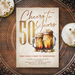 Invitación Alegres y cervezas Mens Funny 50 cumpleaños<br><div class="desc">Celebra el gran 5-0 con estilo y humor con este diseño vintage de cumpleaños de cerveza. La tipografía dorada es elegante y evoca un vaso fresco de cerveza, dándole un ambiente retro clásico. Perfecto para el hombre (¡o la mujer!) en su vida que ama a sus agoreros, cervezas y otras...</div>